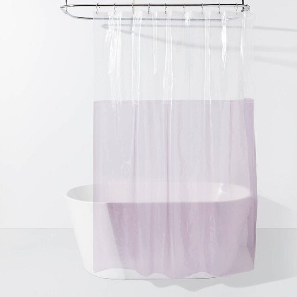 PEVA Colorblock Shower Curtain Clear | Room Essentials™ - Picture 6 of 6